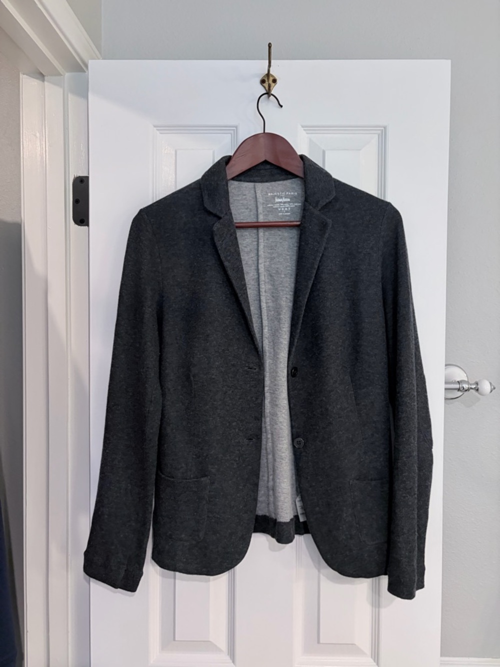 Majestic Filatures Cashmere Blend Jacket Neiman Marcus Grey Soft Knit Size 2